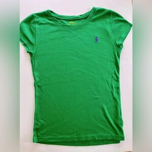 Girls kids 12 14 Polo by Ralph Lauren Kelly Irish Green Tee shirt top.